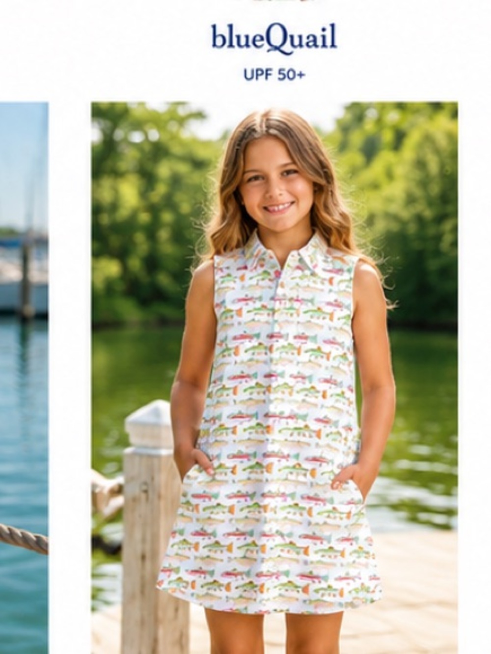 Blue Quail Girls Sleeveless Dress Trout NWT